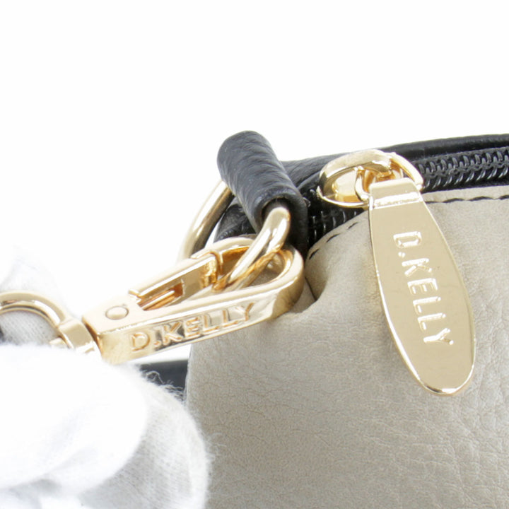 『USED』 
 
 D.KELLY ショルダーバッグ 
レザー ベージュ×ブラック