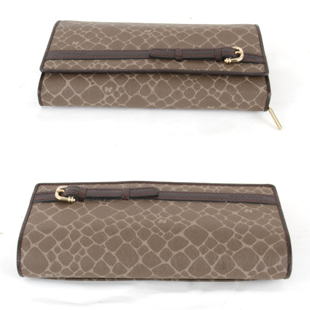 『USED』 
NINA RICCI ニナリッチ 
 ジラフ 長財布 
レザー ブラウン