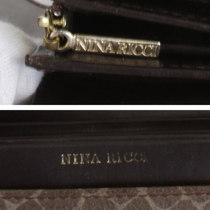 『USED』 
NINA RICCI ニナリッチ 
 ジラフ 長財布 
レザー ブラウン