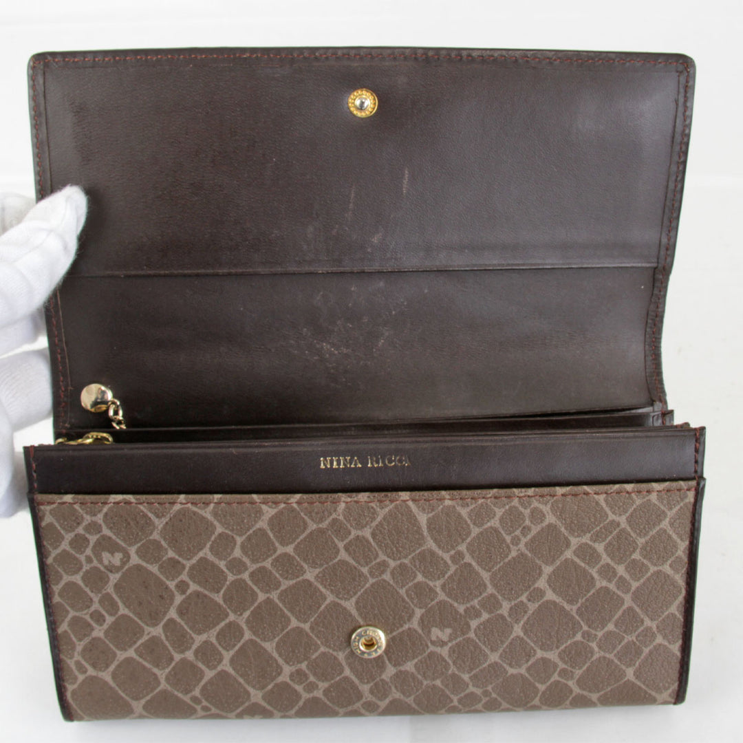 『USED』 
NINA RICCI ニナリッチ 
 ジラフ 長財布 
レザー ブラウン