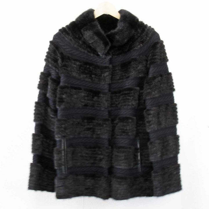 良品『USED』 
 
 VIOLETA カットミンク&ニット ジャケット 毛皮 
ミンク ブラック