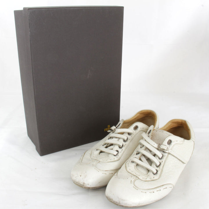 『USED』 
FENDI フェンディ 
 8E0429 38 スニーカー 
レザー ホワイト