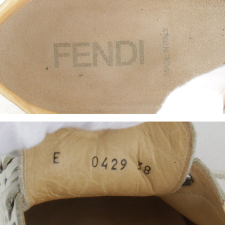 『USED』 
FENDI フェンディ 
 8E0429 38 スニーカー 
レザー ホワイト