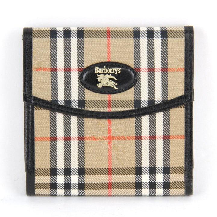 良品『USED』 
BURBERRY バーバリー 
 二つ折り財布 
レザー ベージュ