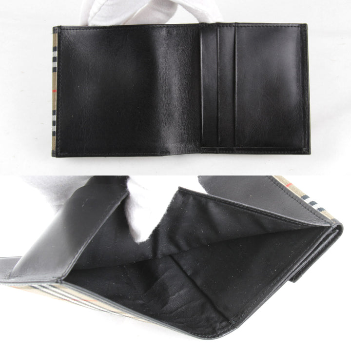 良品『USED』 
BURBERRY バーバリー 
 二つ折り財布 
レザー ベージュ