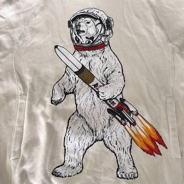 『USED』 
 
 go slow caravan ゴースローキャラバン 宇宙服 クマ スウェットパーカー サイズ3 パーカー 
コットン アイボリー系