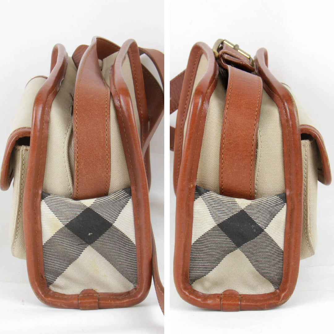 『USED』 
BURBERRY バーバリー 
 ショルダーバッグ 
キャンバス ベージュ