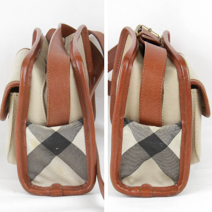 『USED』 
BURBERRY バーバリー 
 ショルダーバッグ 
キャンバス ベージュ