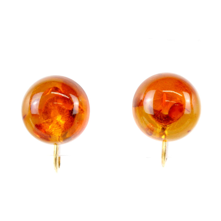 美品『USED』 K18 /琥珀 
イヤリング
 1.6g