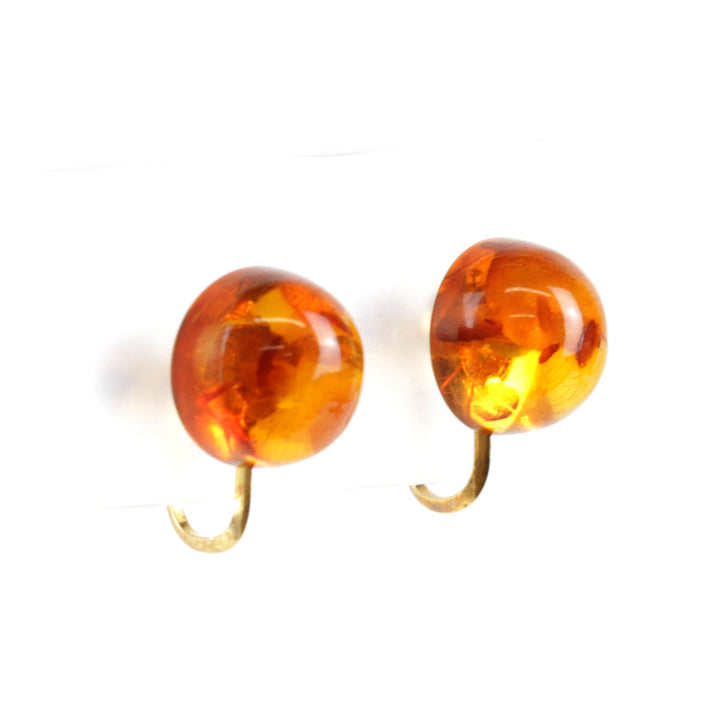 美品『USED』 K18 /琥珀 
イヤリング
 1.6g