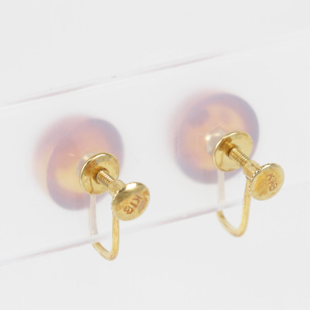 美品『USED』 K18 /琥珀 
イヤリング
 1.6g
