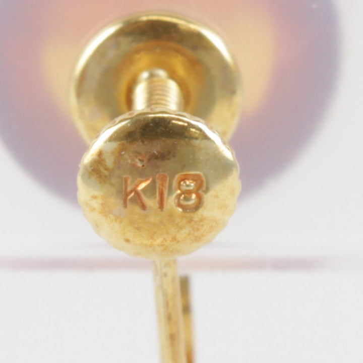 美品『USED』 K18 /琥珀 
イヤリング
 1.6g