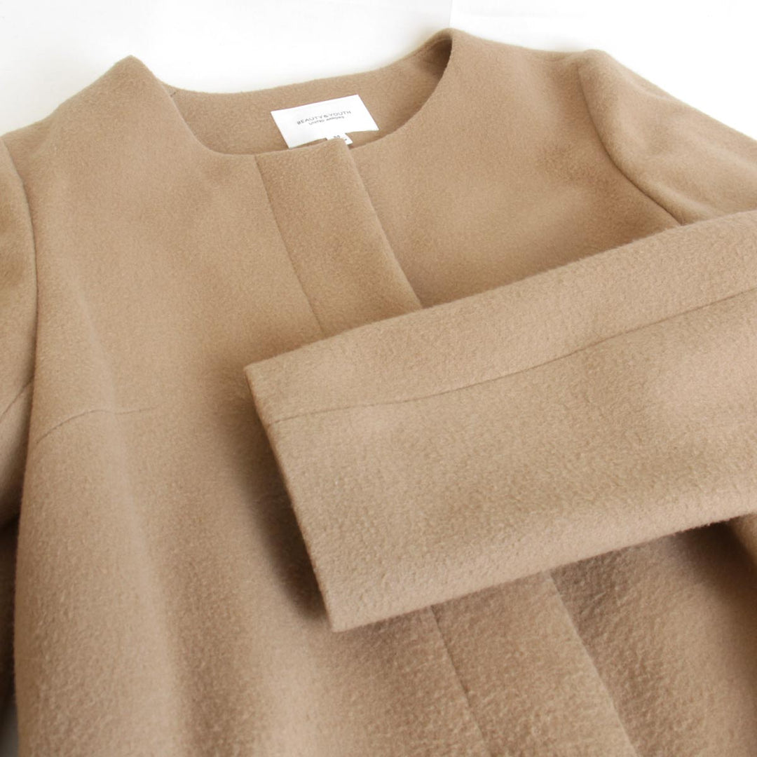 『USED』 
BEAUTY&YOUTH UNITED ARROWS ビューティアンドユースユナイテッドアローズ 
 ノーカラーコート コート 
ウール ベージュ