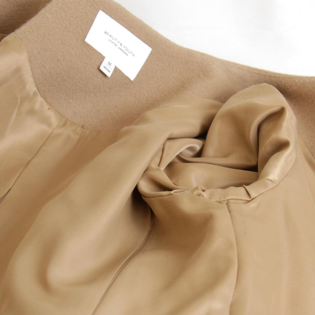 『USED』 
BEAUTY&YOUTH UNITED ARROWS ビューティアンドユースユナイテッドアローズ 
 ノーカラーコート コート 
ウール ベージュ