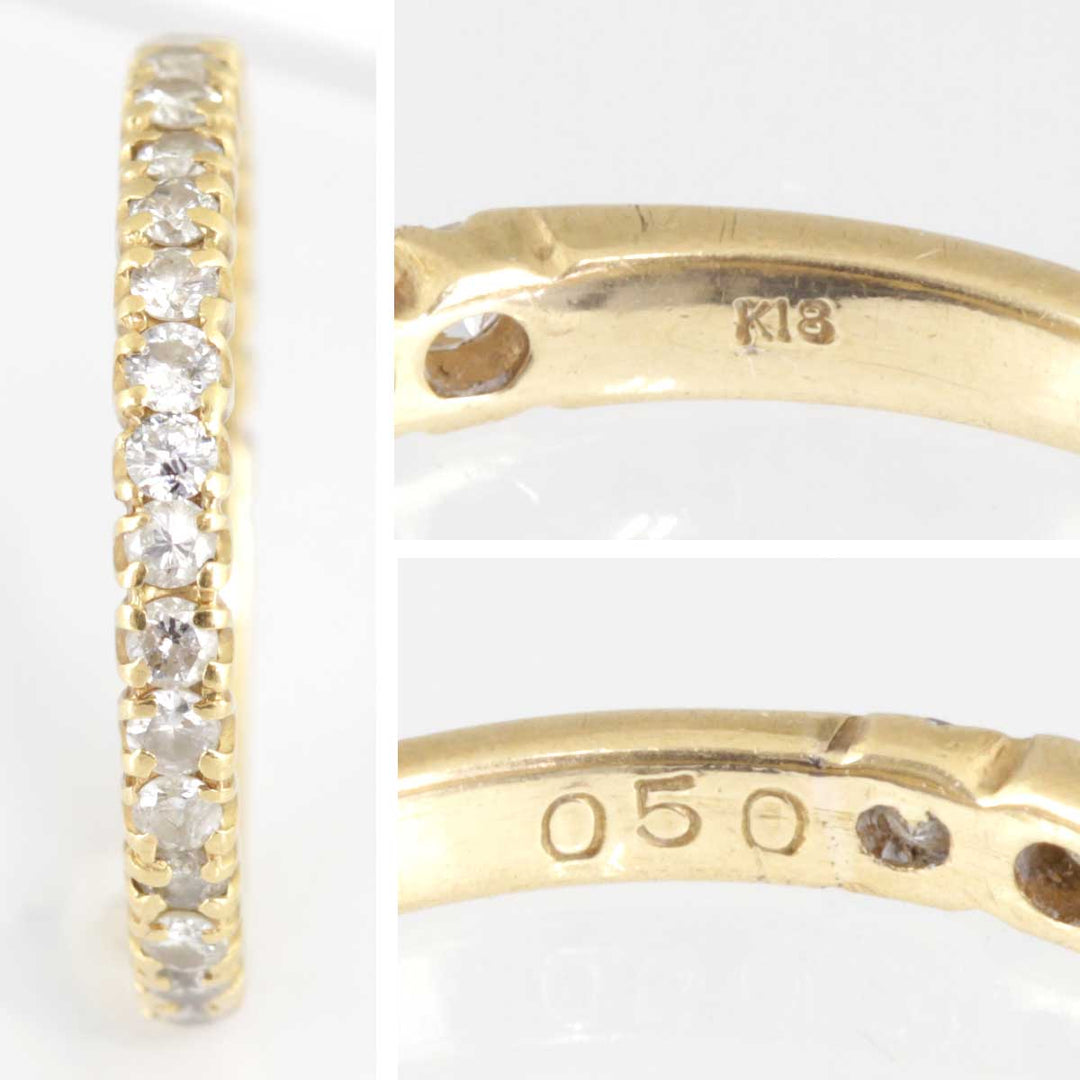 美品『USED』 K18 
 クォーターエタニティリング リング・指輪
 ダイヤモンド 0.50 1.3g