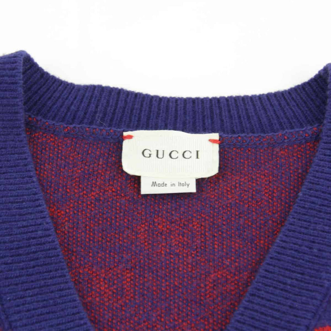 美品『USED』 
GUCCI グッチ 
 カーディガン 
ウール ブルー