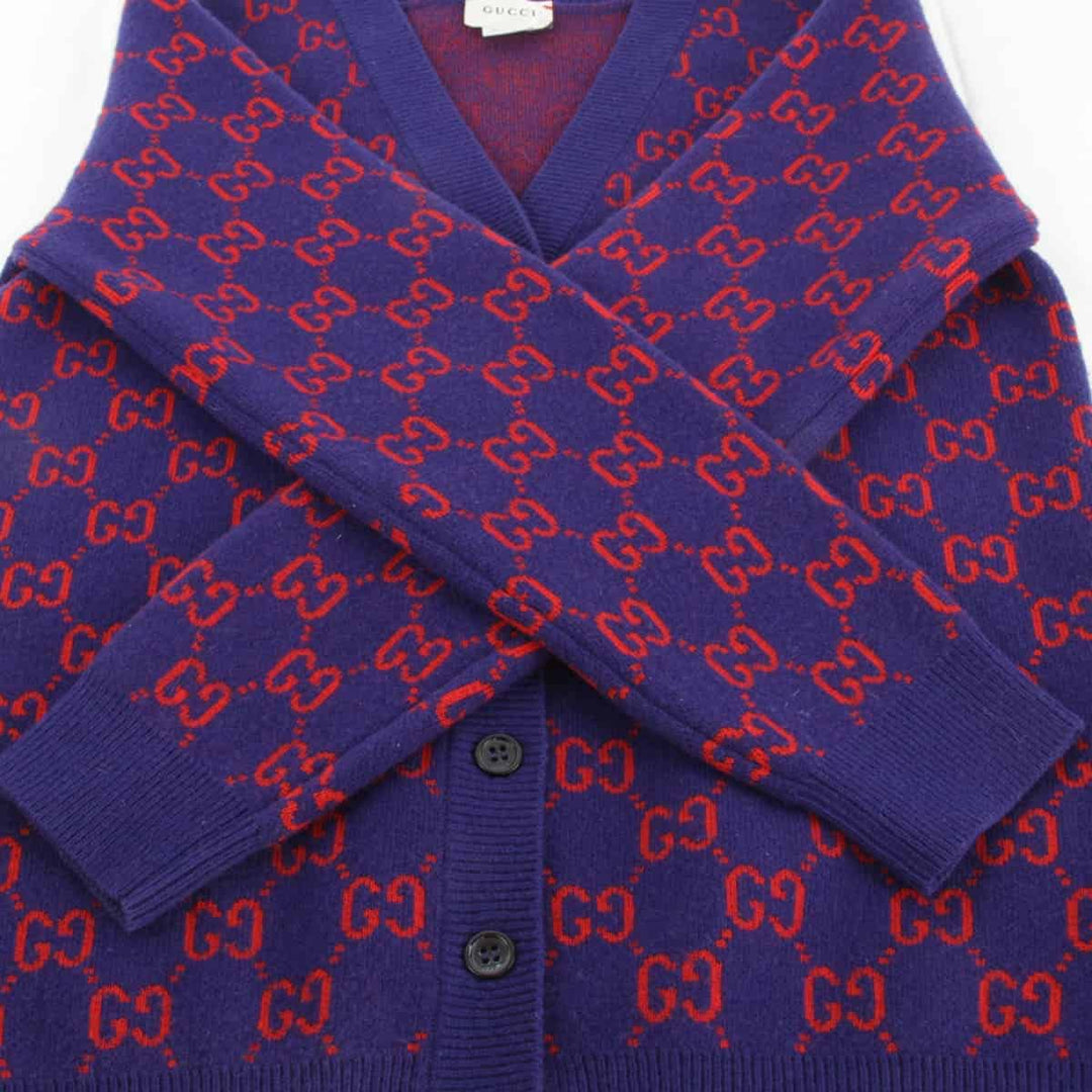 美品『USED』 
GUCCI グッチ 
 カーディガン 
ウール ブルー