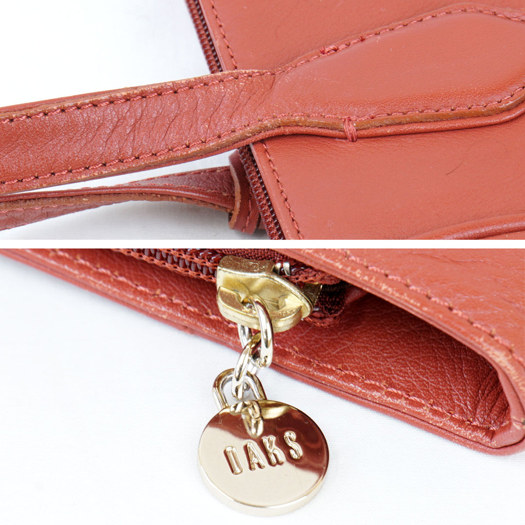 『USED』 
DAKS ダックス 
 トートバッグ 
レザー レッドブラウン