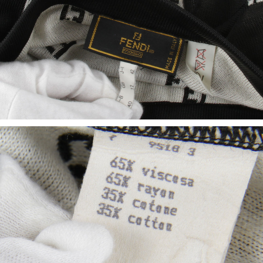 良品『USED』 
FENDI フェンディ 
 カットソー/スカート セット セットアップ 
レーヨン/コットン  ブラック×ホワイト