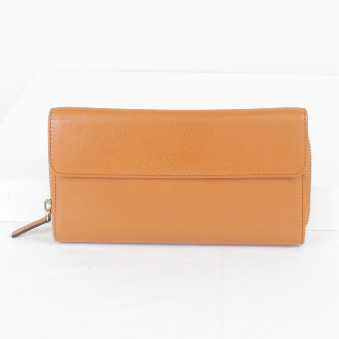 『USED』 
GUCCI グッチ 
 34712.525040 長財布 
レザー オレンジ