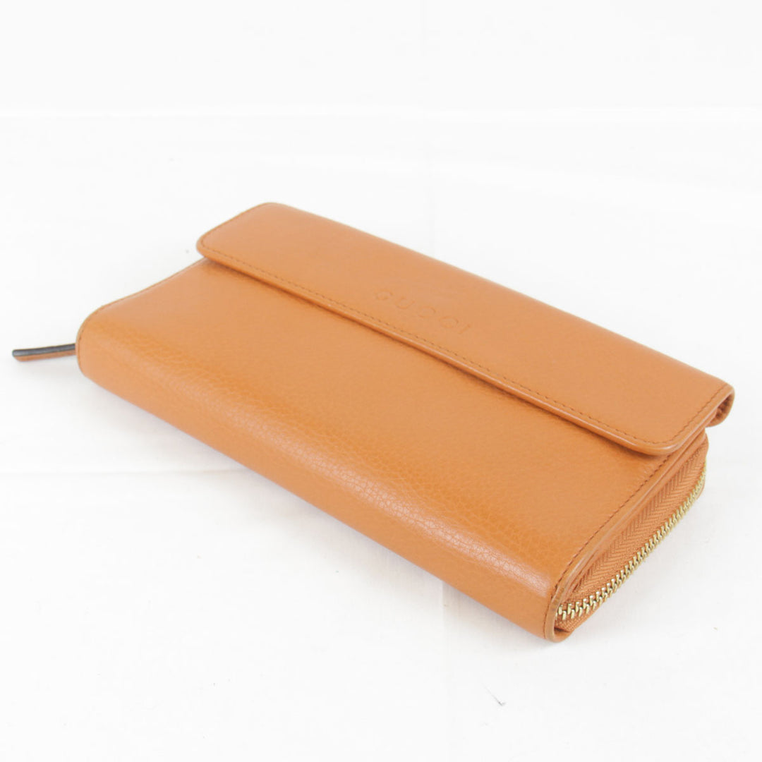 『USED』 
GUCCI グッチ 
 34712.525040 長財布 
レザー オレンジ