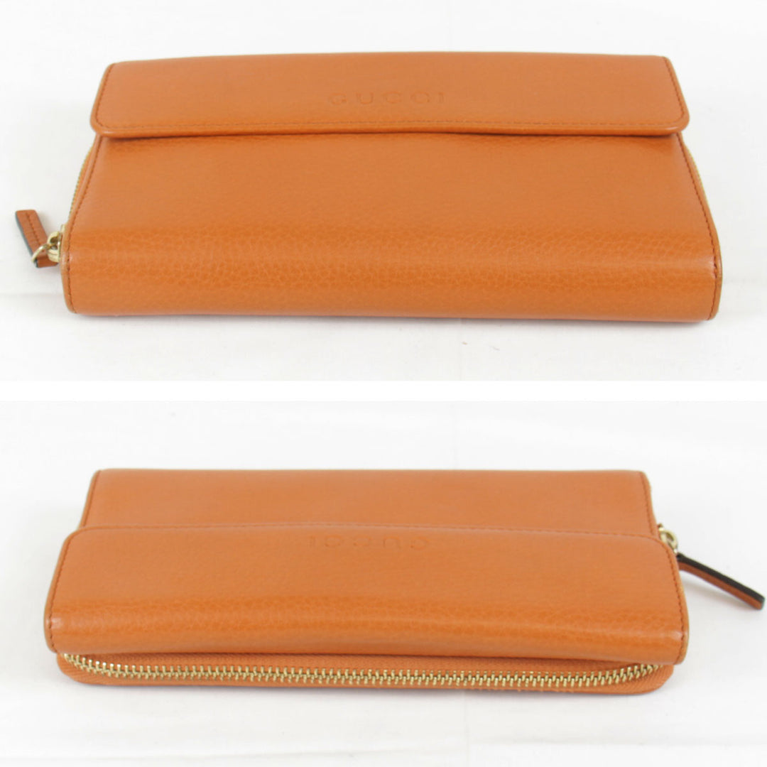 『USED』 
GUCCI グッチ 
 34712.525040 長財布 
レザー オレンジ