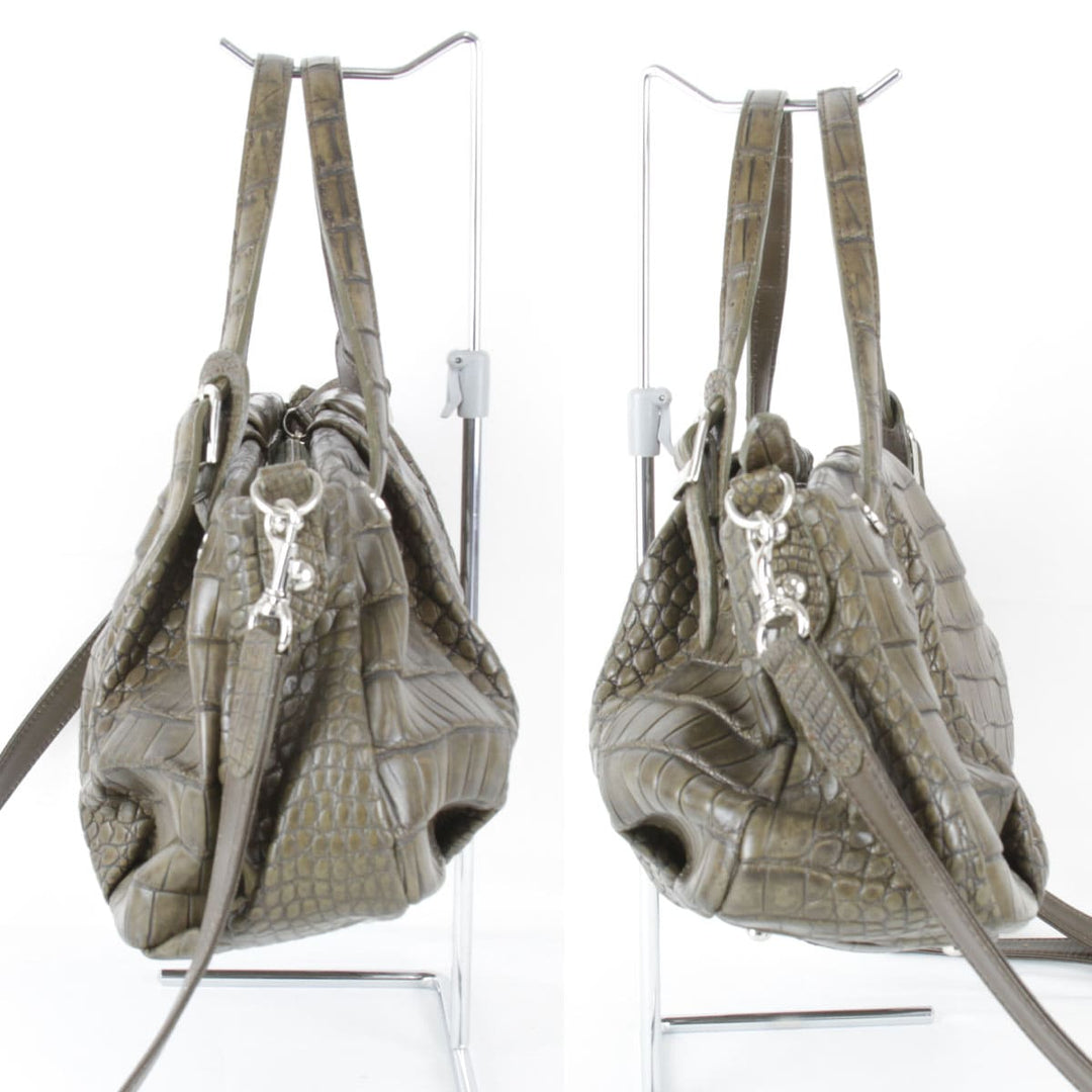 『USED』 
 
 2WAY ショルダーバッグ 
クロコダイル カーキ