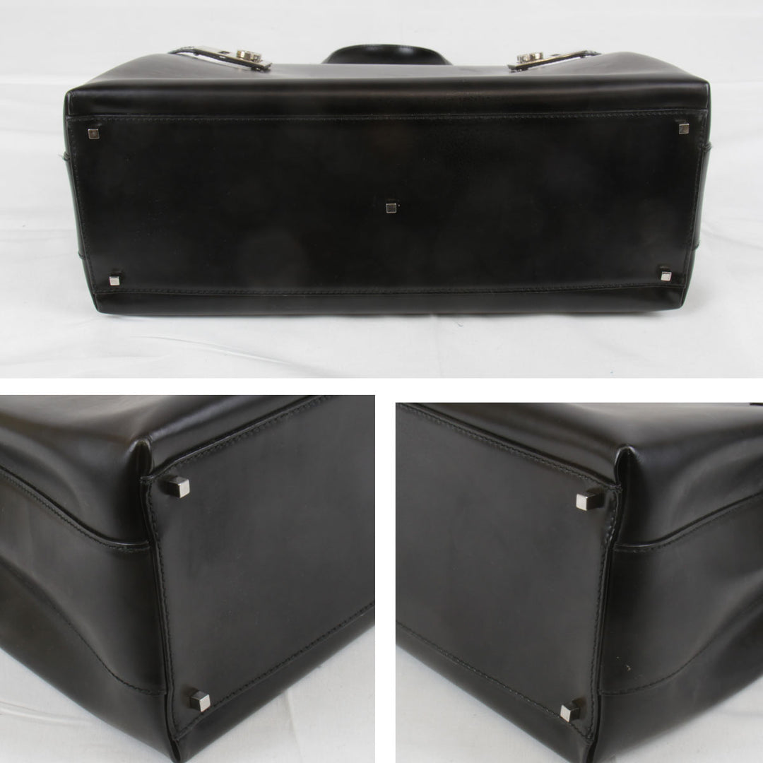 『USED』 
Salvatore Ferragamo フェラガモ 
 ガンチーニ 2WAYバッグ ハンドバッグ 
レザー ブラック