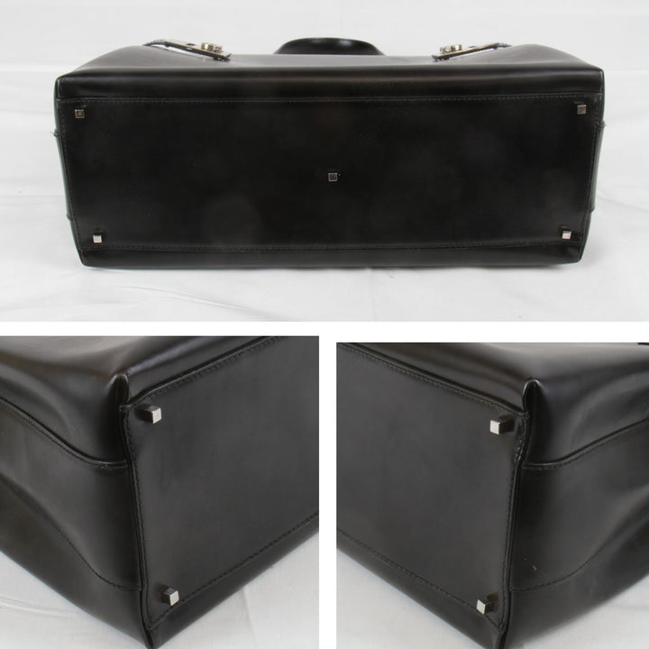 『USED』 
Salvatore Ferragamo フェラガモ 
 ガンチーニ 2WAYバッグ ハンドバッグ 
レザー ブラック