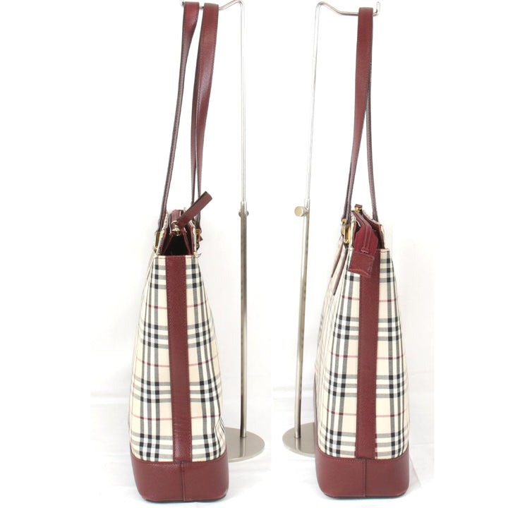 『USED』 
BURBERRY バーバリー 
 ショルダーバッグ 
キャンバス レッド