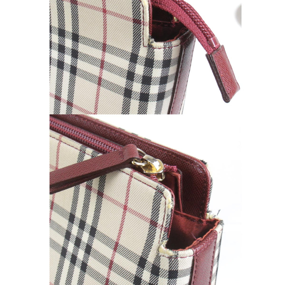 『USED』 
BURBERRY バーバリー 
 ショルダーバッグ 
キャンバス レッド