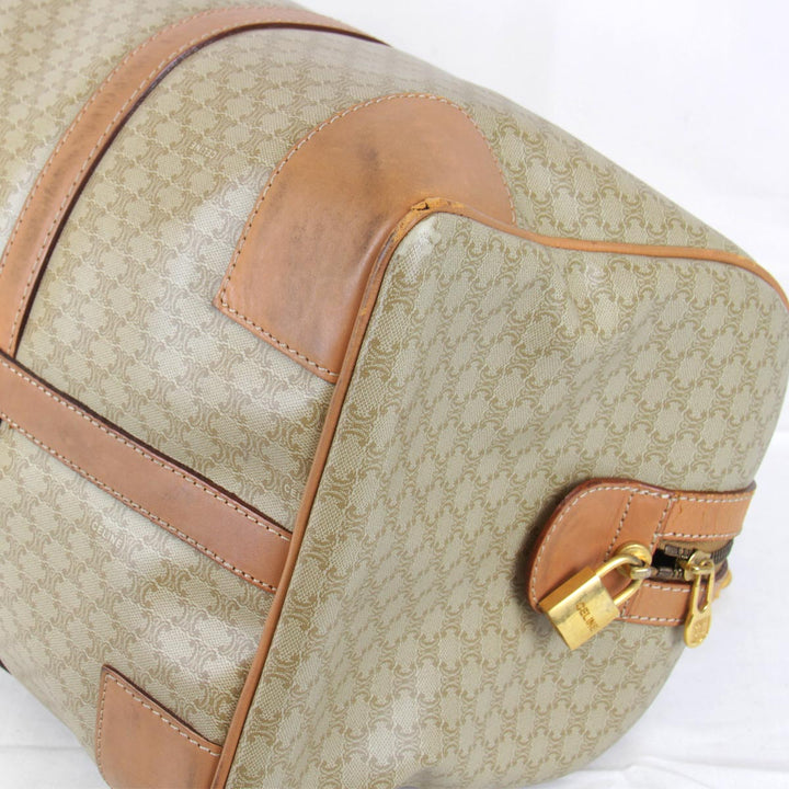 『USED』 
CELINE セリーヌ 
 マカダム M14 ボストンバッグ 
PVC/レザー  ベージュ