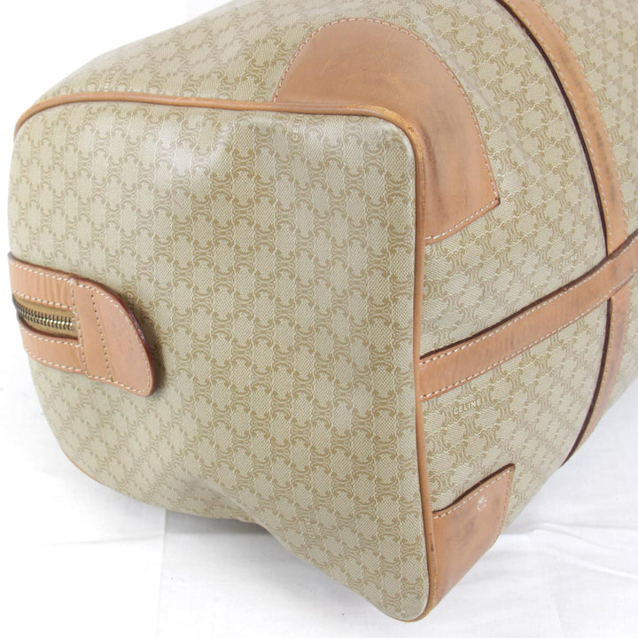 『USED』 
CELINE セリーヌ 
 マカダム M14 ボストンバッグ 
PVC/レザー  ベージュ