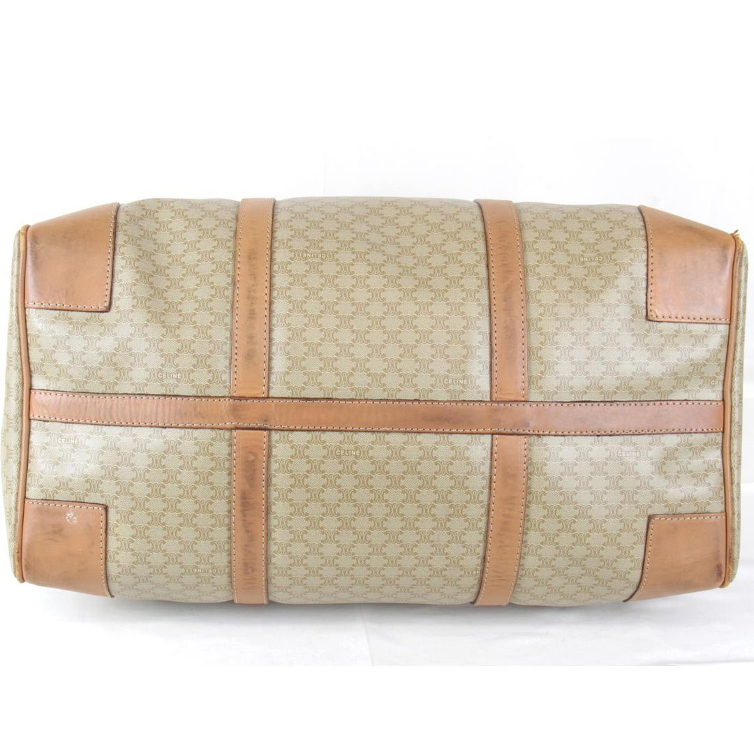 『USED』 
CELINE セリーヌ 
 マカダム M14 ボストンバッグ 
PVC/レザー  ベージュ