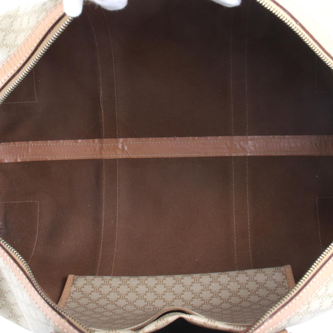 『USED』 
CELINE セリーヌ 
 マカダム M14 ボストンバッグ 
PVC/レザー  ベージュ