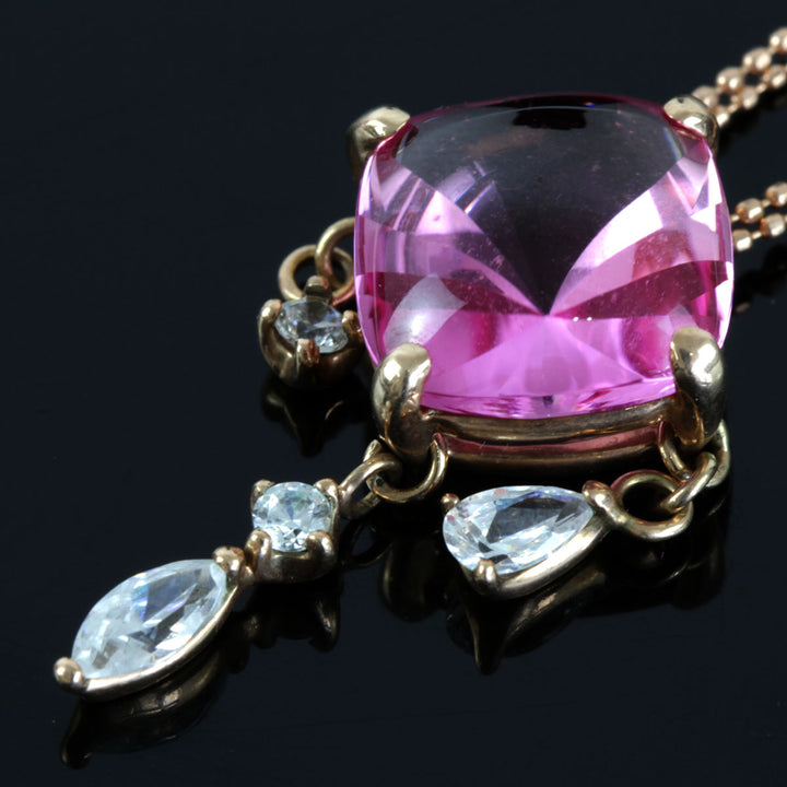 美品『USED』 K10 
 ピンク石 ネックレス
 6.0g
