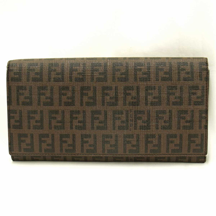 『USED』 
FENDI フェンディ 
 ズッカ柄　長財布 長財布 
PVCコーティングキャンバス ブラウン
