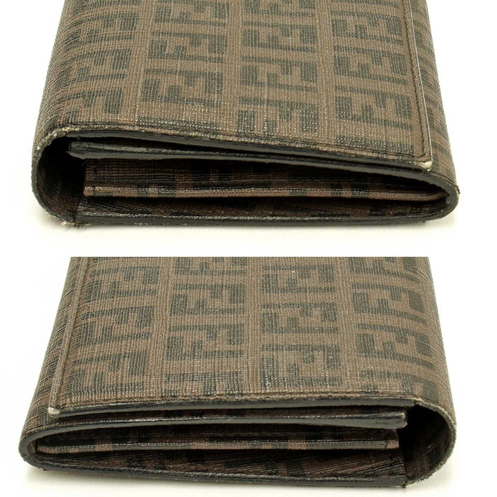 『USED』 
FENDI フェンディ 
 ズッカ柄　長財布 長財布 
PVCコーティングキャンバス ブラウン