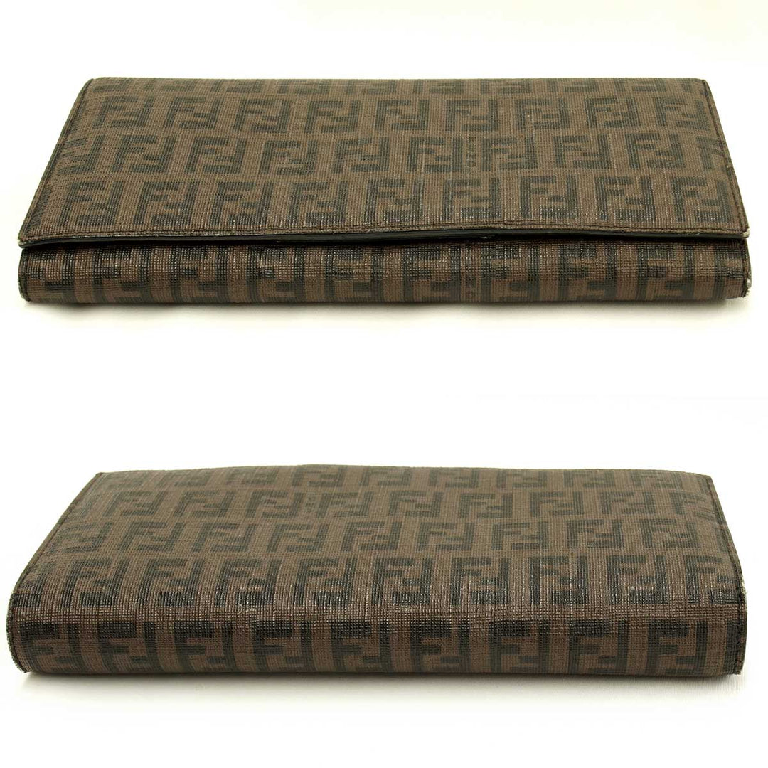 『USED』 
FENDI フェンディ 
 ズッカ柄　長財布 長財布 
PVCコーティングキャンバス ブラウン