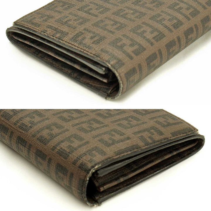 『USED』 
FENDI フェンディ 
 ズッカ柄　長財布 長財布 
PVCコーティングキャンバス ブラウン