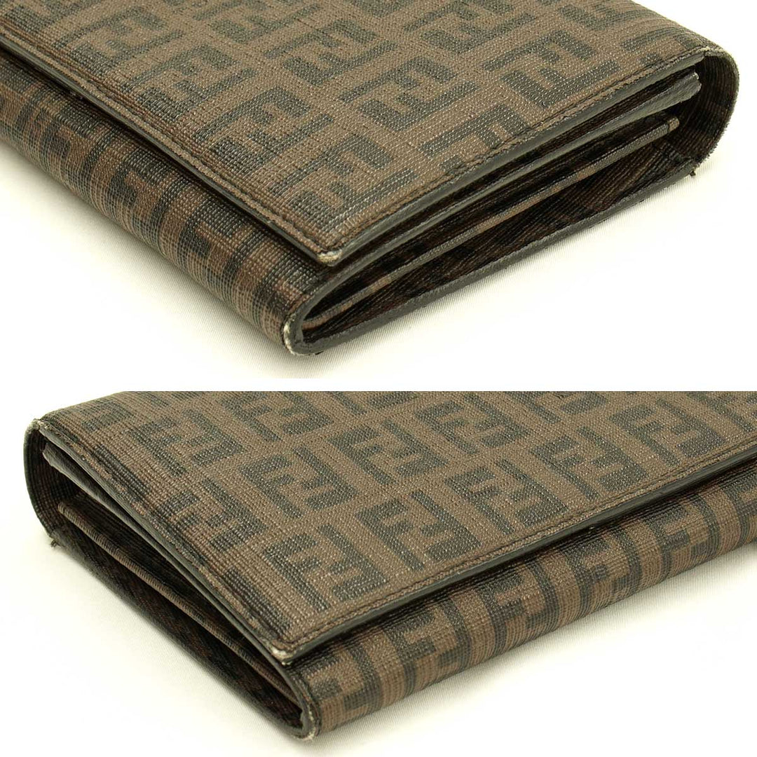 『USED』 
FENDI フェンディ 
 ズッカ柄　長財布 長財布 
PVCコーティングキャンバス ブラウン