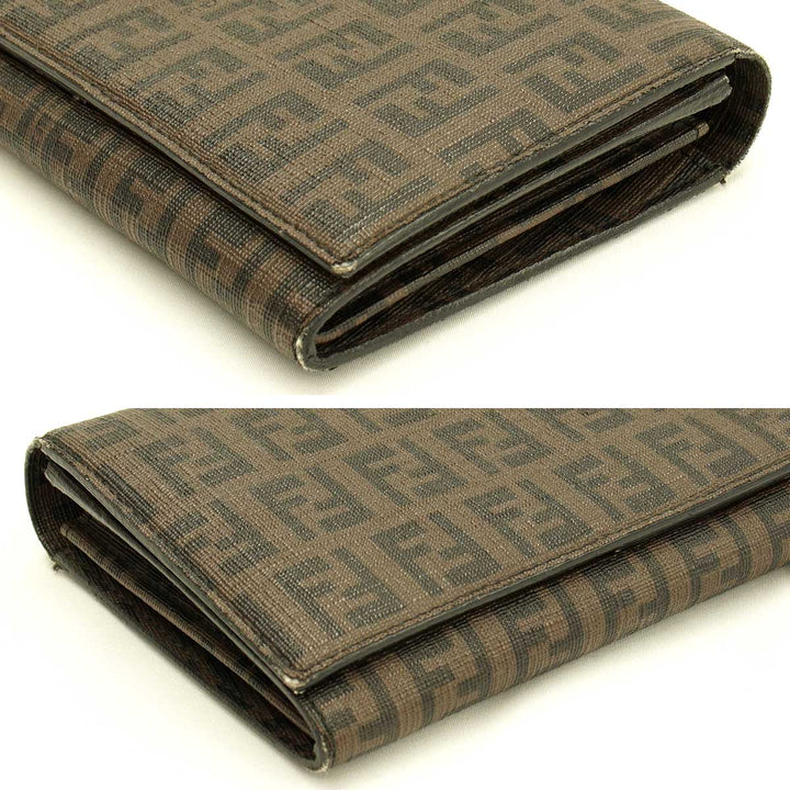 『USED』 
FENDI フェンディ 
 ズッカ柄　長財布 長財布 
PVCコーティングキャンバス ブラウン