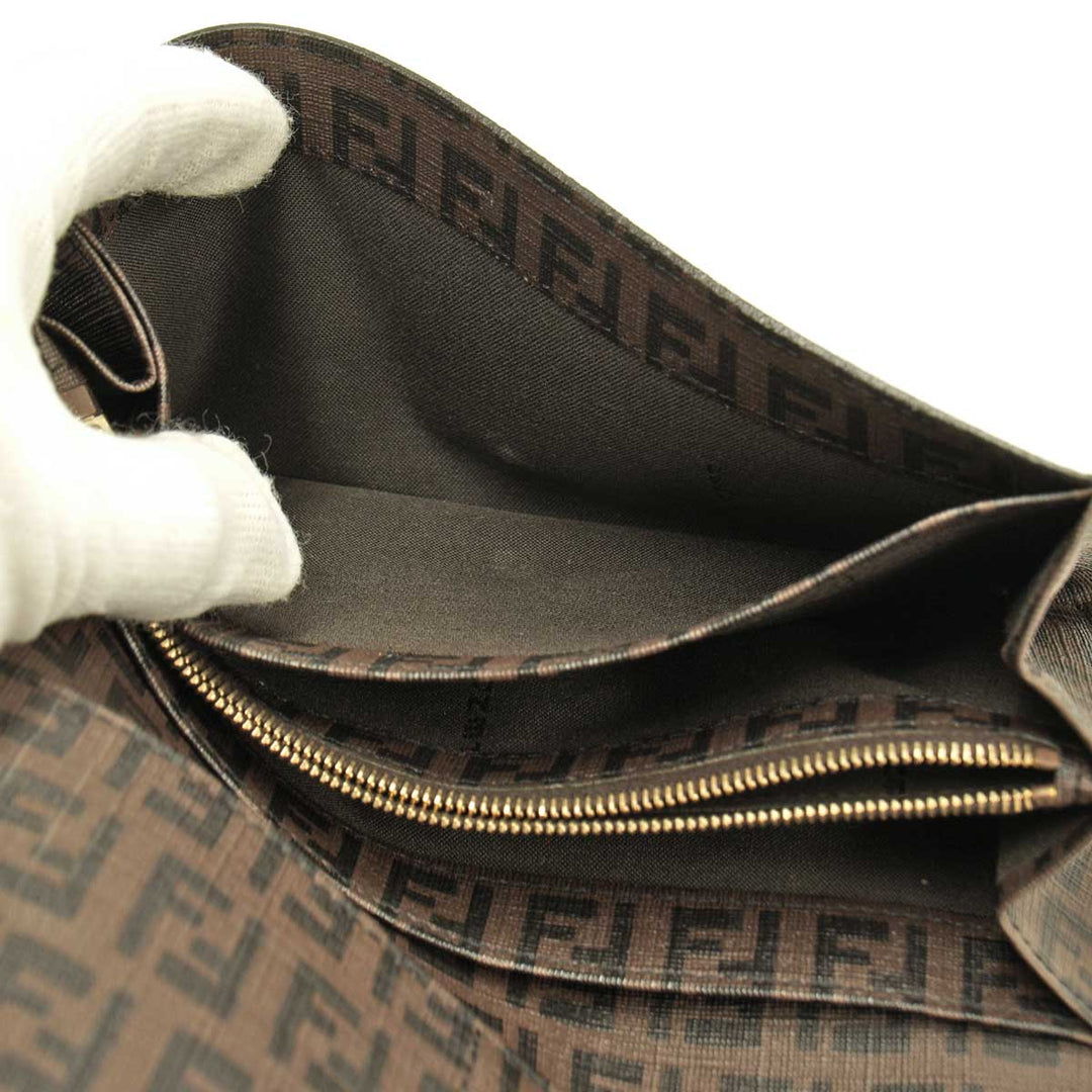 『USED』 
FENDI フェンディ 
 ズッカ柄　長財布 長財布 
PVCコーティングキャンバス ブラウン