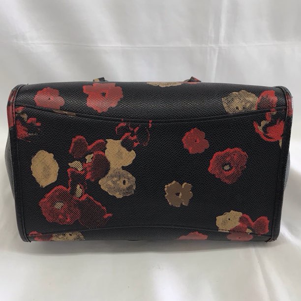 『USED』 
COACH コーチ 
 ミニクロスビー キャリーオール 花柄 33856 ハンドバッグ 
PVC/レザー  ブラック