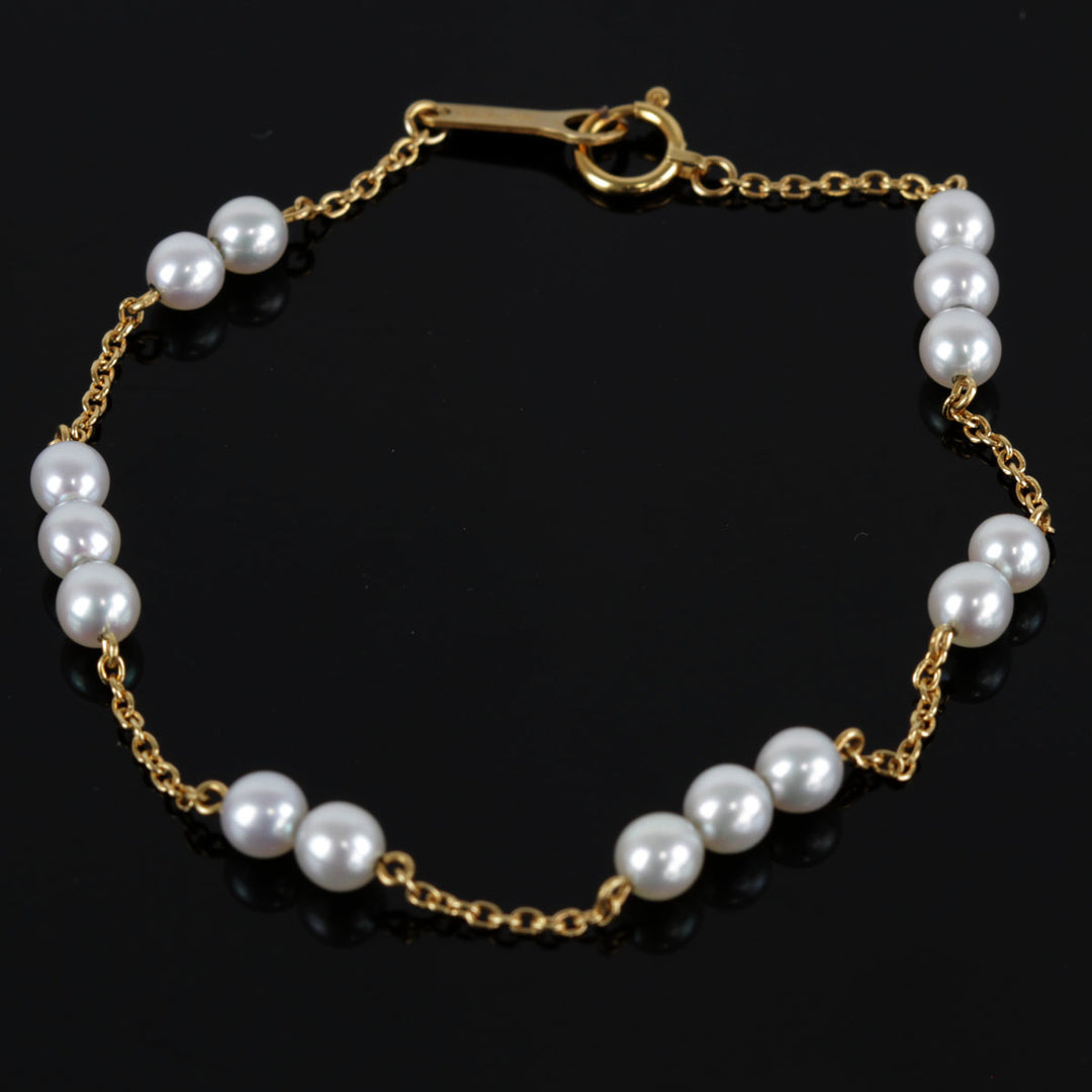 美品『USED』 
TASAKI タサキ 
 ブレスレット 
K18/パール  ゴールドカラー×グレー