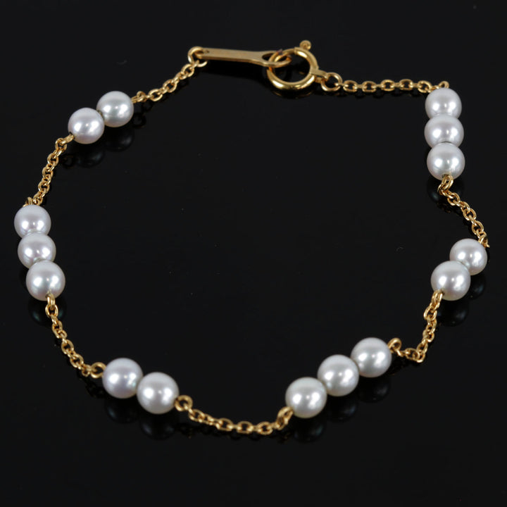 美品『USED』 
TASAKI タサキ 
 ブレスレット 
K18/パール  ゴールドカラー×グレー