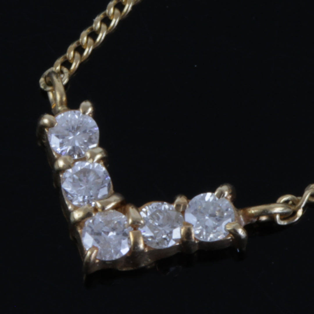 美品『USED』 K18 
 Vネックレス ネックレス
 ダイヤモンド 0.15 1.6g