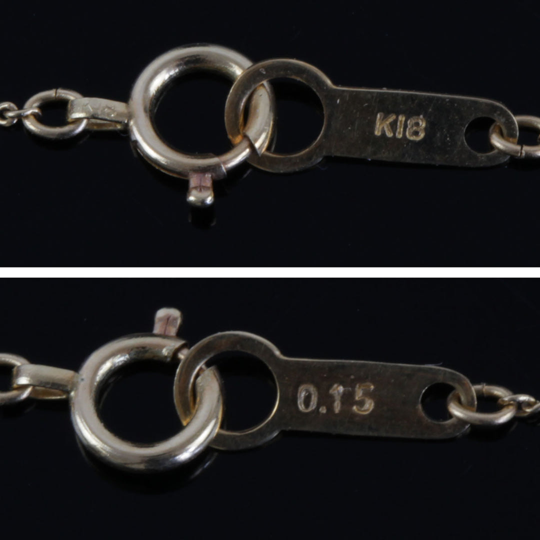 美品『USED』 K18 
 Vネックレス ネックレス
 ダイヤモンド 0.15 1.6g