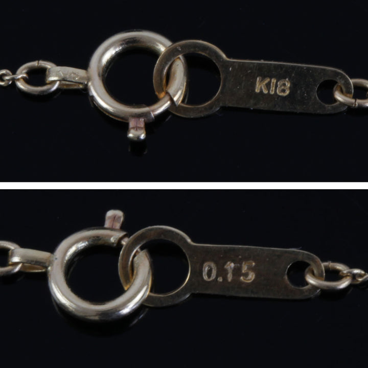 美品『USED』 K18 
 Vネックレス ネックレス
 ダイヤモンド 0.15 1.6g