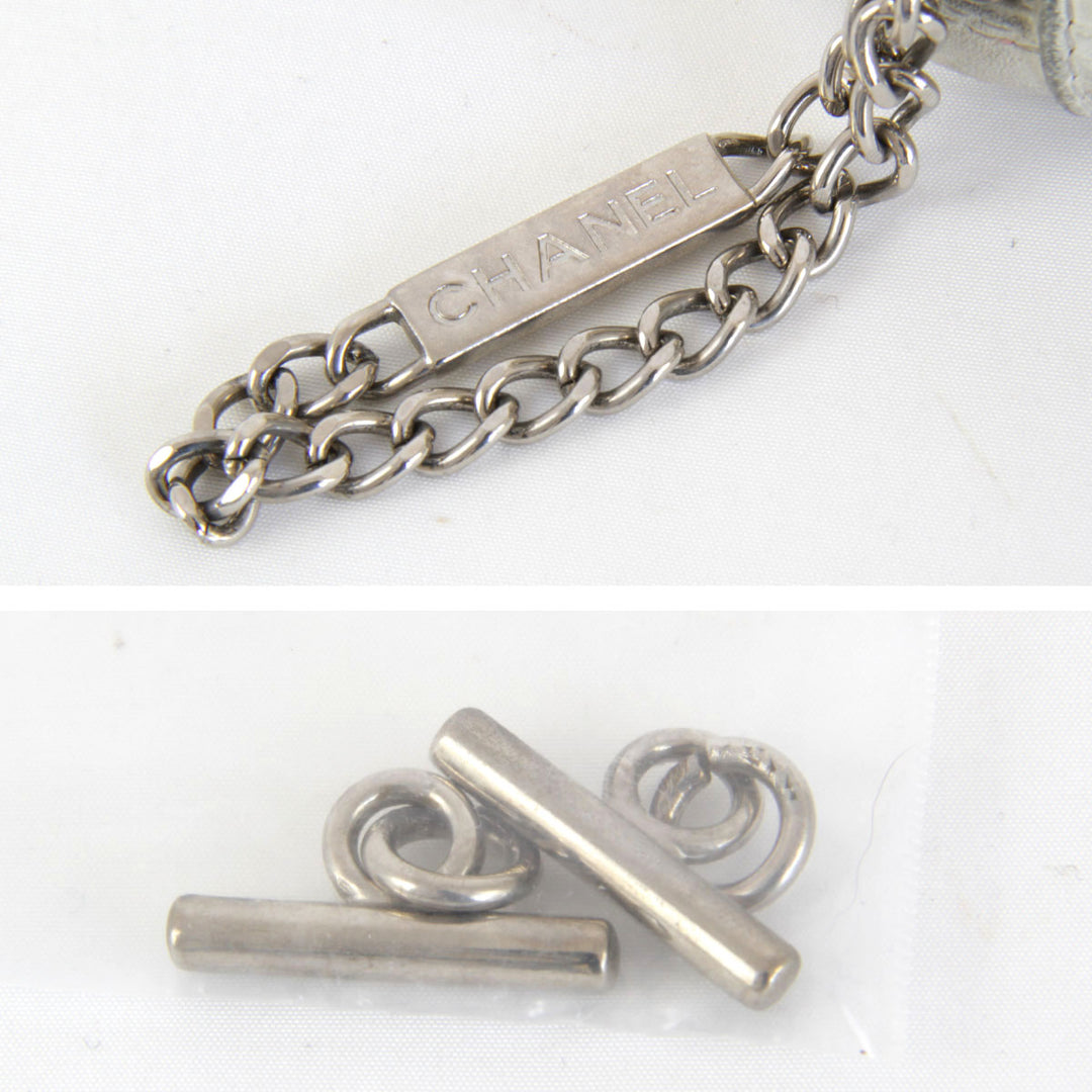 『USED』 
CHANEL シャネル 
 カンボンライン アクセサリーポーチ 
レザー ホワイト